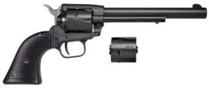 Heritage Mfg SRR22MBS6PG Rough Rider  22 LR/22 WMR 6 Shot/ 6.50" Black Satin Steel Barrel, Frame & Cylinder, Black Polymer Grip, Hammer/Thumb Safety, Exposed Hammer