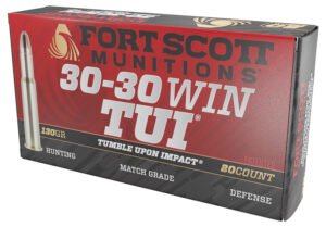 Fort Scott Munitions 3030130SCV Tumble Upon Impact (TUI) Rifle 30-30Win 130gr Solid Copper Spun 20 Per Box/10 Case