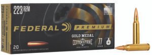 Federal GM223OTM3 Premium Gold Medal 223Rem 77gr Open Tip Match 20 Per Box/10 Case