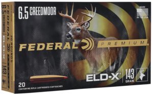 Federal P65CRDELDX1 Premium ELD-X 6.5Creedmoor 143gr 20 Per Box/10 Case