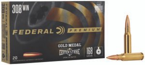 Federal GM308OTM1 Premium Gold Medal 308Win 168gr Open Tip Match 20 Per Box/10 Case