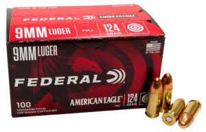 Federal AE9AP100 American Eagle Handgun 9mmLuger 124gr Full Metal Jacket 100 Per Box/5 Case