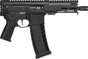 CMMG 94A6867AB Dissent MK4 9mm Luger 33+1 6.50", Black, Picatinny Brace Adapter, 5.50" M-LOK Handguard, Left Side Charging Handle, Zeroed Linear Comp, Zeroed Drop-In Single Stage Trigger