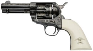 Pietta GW9LLE312NMUI Great Western II Liberty 9mm Luger 6rd 3.50" Blued Engraved Octagon Steel Barrel & Cylinder, Blued Engraved Steel Frame, Ultra Ivory w/Engraved Liberty Eagle Grip, Exposed Hammer