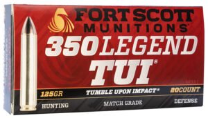 Fort Scott Munitions 350125SCV Tumble Upon Impact (TUI) Rifle 350Legend 125gr Solid Copper Spun 20 Per Box/10 Case