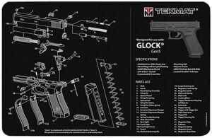 TekMat TEKR20GLOCK-G5 Glock Gen 5 Ultra 20 Cleaning Mat Multi-Color Rubber 15"x20" Glock Gen5 Parts Diagram