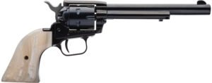 Heritage Mfg RR22MB6PRL Rough Rider  22 LR 22 WMR 6 Shot 6.50" Black Barrel, Cylinder & Frame, Altamont White Pearl Grips