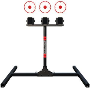 Birchwood Casey 3TPR 3 Spring Loaded Self Resting Targets Plate Rack Black/Red AR500 Steel 0.37" Thick Standing