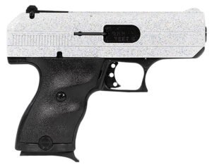 Hi-Point 916WHSP C9  9mm Luger 8+1 3.50" Black Steel Barrel, Hydro-Dipped White Sparkle Serrated Slide, Black Polymer Frame, Black Polymer Grips