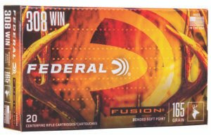 Federal F308FS2 Fusion  308Win 165gr Bonded Soft Point 20 Per Box/10 Case