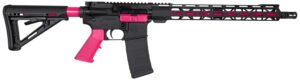 Diamondback DB175AK591 DB15  5.56x45mm NATO 16" 30+1, Black with Prison Pink Accents, Carbon Lower, 15" M-Lok Handguard, Magpul Carbine Stock, A2 Grip