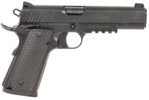 Girsan 392060 MC1911 S Untouchable Full Size 45 ACP 8+1 5" Black Steel Barrel, Black Serrated Steel Slide & Frame w/Beavertail & Picatinny Rail, Black Polymer Grip