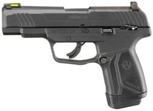 Ruger  Max-9  Compact Frame 9mm Luger 12+1, 4" Black Oxide Steel Barrel, Optic Ready/Serrated Steel Slide, Black Polymer Frame Black & Nylon Grip