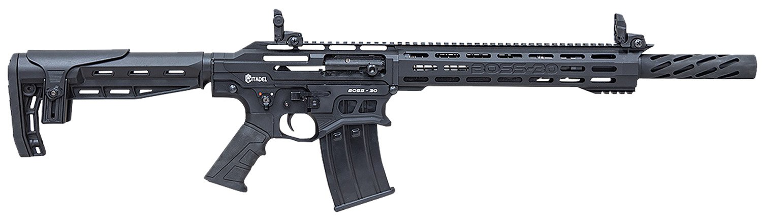 Citadel CBOSS3012 Boss30 12 Gauge Semi-Auto 3″ 5+1 18.75″ Black Steel Threaded Barrel, Matte Black Cerakote Picatinny Rail Aluminum Receiver, Black Adj Cheek Riser Synthetic Stock