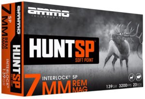 Ammo Inc 7MM139SPA20 Hunt  7mm 139gr Soft Point 20 Per Box/10 Case