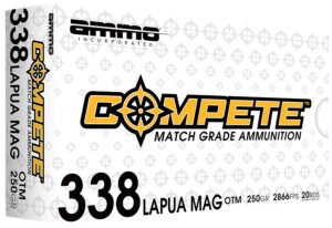 Ammo Inc 338LM250BTHPA20 Compete  338LapuaMag 250gr Open Tip Match 20 Per Box/10 Case