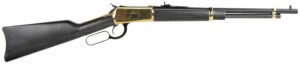 Heritage Mfg H9235718G 92  357 Mag 8+1 18" Black Steel Barrel, Gold PVD Stainless Steel Receiver, Black Fixed Wood Stock