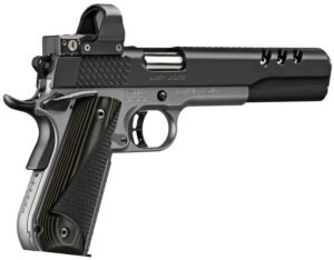 Kimber Mfg, Inc 3000278 Super Jagare w/Optic 10mm Auto 8+1 6" Stainless Match Grade Barrel, Diamond Carbon Coating Ported/Serrated Stainless Steel Slide, Kimpro II Gray Micarta Grip, Delta Pro Red Dot