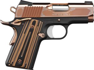 Kimber Mfg, Inc 3200373 Ultra II  45 ACP 7+1 3" Stainless Match Grade Barrel, Engraved Rose Gold PVD Serrated Stainless Steel Slide, Kimpro II Black Aluminum Frame w/Beavertail, G10 Grip