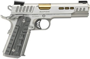 Kimber Mfg.,inc 3000420 Rapide Dawn 9mm Luger 9+1 5" Gold TiN Stainless Steel Barrel, Lightening Cut/Serrated Stainless Steel Slide, Stainless Steel Frame w/Beavertail, Black & Gray G10 Grip