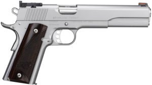 Kimber Mfg, Inc 3000373 Target Long Slide 45 ACP 7+1 6" Stainless Match Grade Barrel, Satin Silver Long/Serrated Stainless Steel Slide, Satin Silver Stainless Steel Frame w/Beavertail, Rosewood Grip