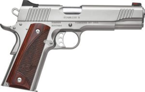 Kimber Mfg, Inc 3200328 Stainless II  Full Size Frame 45 ACP 7+1 5" Stainless Match Grade Barrel, Satin Silver Serrated Stainless Steel Slide & Frame w/Beavertail, Rosewood Grip