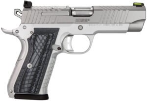 Kimber Mfg.,inc 3100012 KDS9C  9mm 15+1 4.09" KimPro Silver  Front and Rear Serrations Stainless Steel Slide Gray and Black G10 Crosshatch Grip