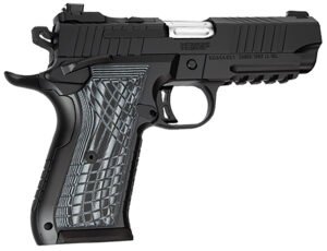 Kimber Mfg.,inc 3100017 KDS9C  9mm 10+1 4.09" KimPro Black Front and Rear Serrations Stainless Steel Slide Black Gray and Black Crosshatch Cut G-10 Grip