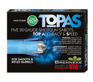 Brenneke SL202TOPN TOPAS  20Gauge 2.75" 1/2oz Sabot Slug Shot 5 Per Box/50 Case