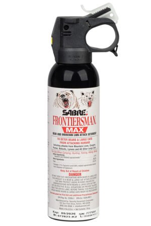 Sabre FBADX03 Frontiersman Bear & Mountain Lion Spray Capsaicinoids Range 40ft 7.90 oz