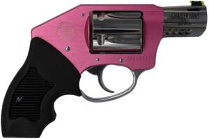 Charter Arms 53812 Off Duty Coyote 380 ACP 5rd 2" Stainless Ported Barrel, High Polished Cylinder, Pink Aluminum Frame, Black Finger Grooved Rubber Grip, Concealed Hammer
