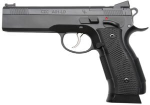 Cz Custom Shop 96336 A01-LD  9mm Luger 19+1 5" Match Grade Bull Barrel, Black Optic Cut/Serrated Steel Slide, Black Polycoat Steel Frame w/Beavertail, Black G10 Grip, Long Dustcover