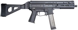 Grand Power 197892004848 SP10A3 Stribog 10mm Auto 20+1 8" Black Threaded Barrel, Black Aluminum Picatinny Rail Receiver, Black Polymer SB Tactical Brace, Black Polymer Grip, Thread Protector