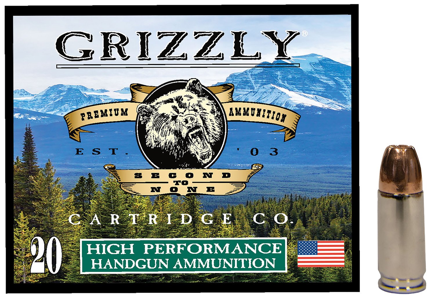 Grizzly Ammo GC9MM1 9mm 115gr Jacketed Hollow Point 20 Per Box/10 Case