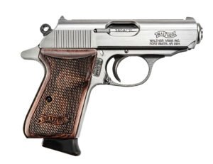 Walther Arms 4796004WG PPK/S  Carry Frame 380 ACP 7+1 3.30" Stainless Steel Barrel, Serrated Stainless Steel Slide & Frame w/Beavertail, Walnut Grip
