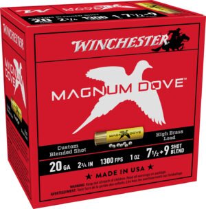 Winchester Ammo MD2079 Magnum Dove  20Gauge 2.75" 1oz 7.5/9Shot 25 Per Box/10 Case