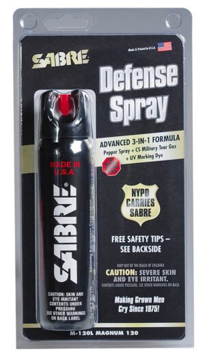 Sabre M120L Magnum Self Defense Police Magnum Pepper Spray Range 8-10 ft 4.36 oz