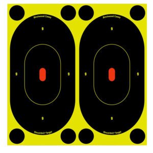 Birchwood Casey 34750 Shoot-N-C Reactive Target Self-Adhesive Paper Black/Yellow 7" Oval Silhouette 60 Pack