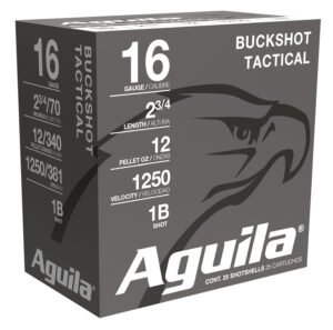 Aguila 1C1601BA Buckshot  16Gauge 2.75" 1 1/8oz 1Buck Shot 25 Per Box/10 Case