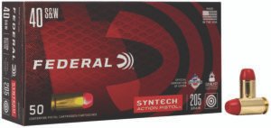 Federal AE40SJAP1 American Eagle Syntech Action Pistol  40S&W 205gr Total Syntech Jacket Flat Nose 50 Per Box/10 Case