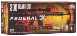 Federal F300BMSR2 Fusion MSR 300Blackout 150gr Bonded Soft Point 20 Per Box/10 Case