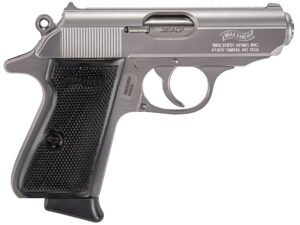 Walther Arms 4796004 PPK/S  380 ACP 7+1 3.30" Stainless Steel Barrel, Stainless Steel Serrated Zinc Alloy Slide, Stainless Aluminum Frame w/Beavertail, Black Polymer Grip, Manual Thumb Safety