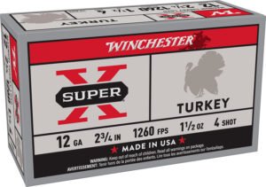 Winchester Ammo X12MT4 Super X Magnum Turkey 12Gauge 2.75" 1 1/2oz Copper Plated 4Shot 10 Box/10 Case