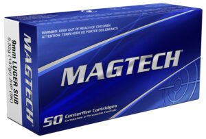 Magtech 9K Range/Training  9mmLuger 147gr Jacketed Hollow Point Subsonic 50 Per Box/20 Case