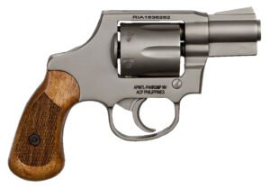 Rock Island 51289 M206  Small Frame 38 Special 6 Shot, 2" Matte Nickel Steel Barrel, Cylinder & Frame, Checkered Wood Grip, Transfer Bar Safety, Concealed Hammer
