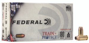 Federal TP40VHP1 Train + Protect  40S&W 180gr Versatile Hollow Point 50 Per Box/10 Case