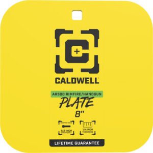 CALDWELL AR500 8" GONG TARGET - 1/4" RIMFIRE/HANDGUN STEEL YLW