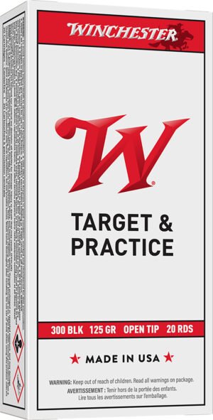 Winchester Ammo USA300BLK USA  300Blackout 125gr Open Tip Range 20 Per Box/10 Case