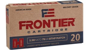 Frontier Cartridge FR320 Military Grade Centerfire Rifle 5.56x45mmNATO 75gr Hollow Point Boat Tail Match 20 Per Box/25 Case