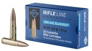 PPU PP300BH Standard Rifle  300Blackout 125gr Hollow Point Boat Tail 20 Per Box/50 Case